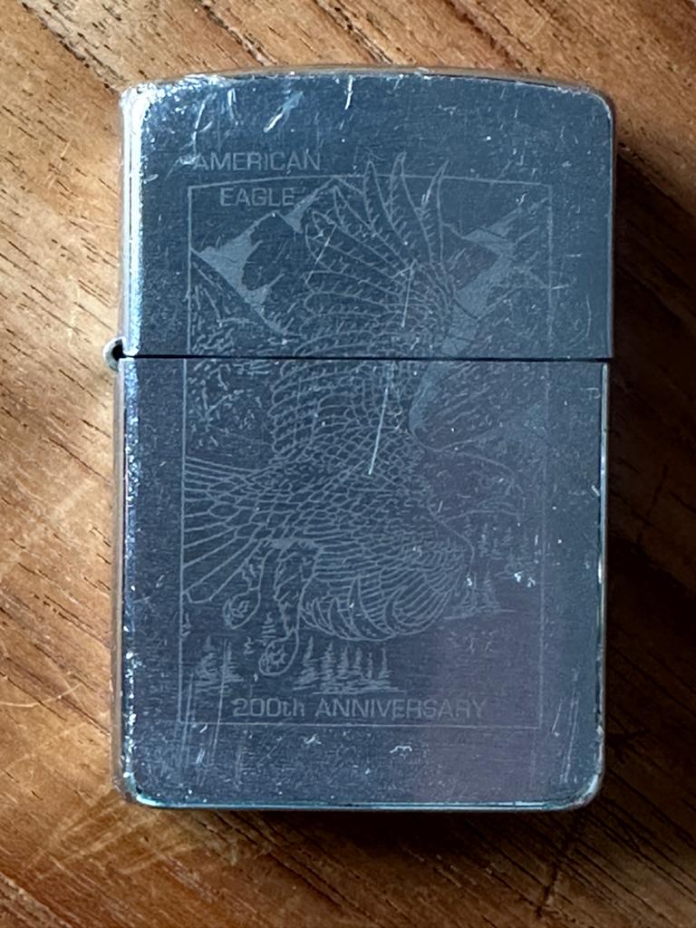 Zippo American Eagle 200th Anniversary Aansteker, Ophalen of Verzenden, Gebruikt, Aansteker