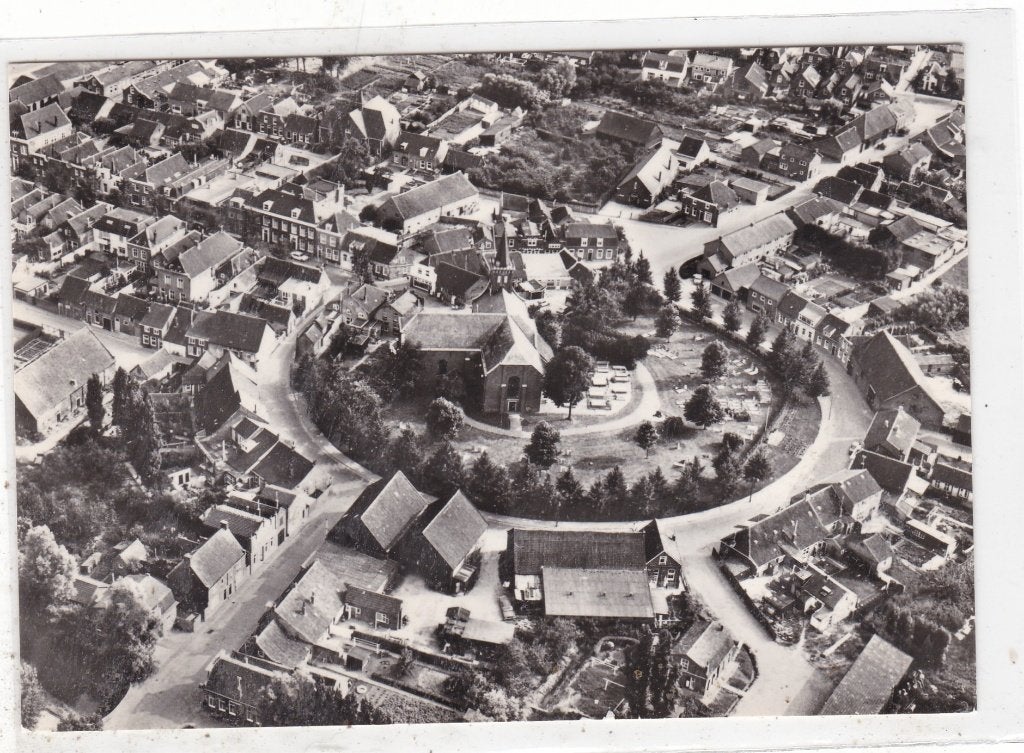 Ooltgensplaat-Luchtfoto circa 1960, Ophalen of Verzenden, 1940 tot 1960, Ongelopen, Zuid-Holland