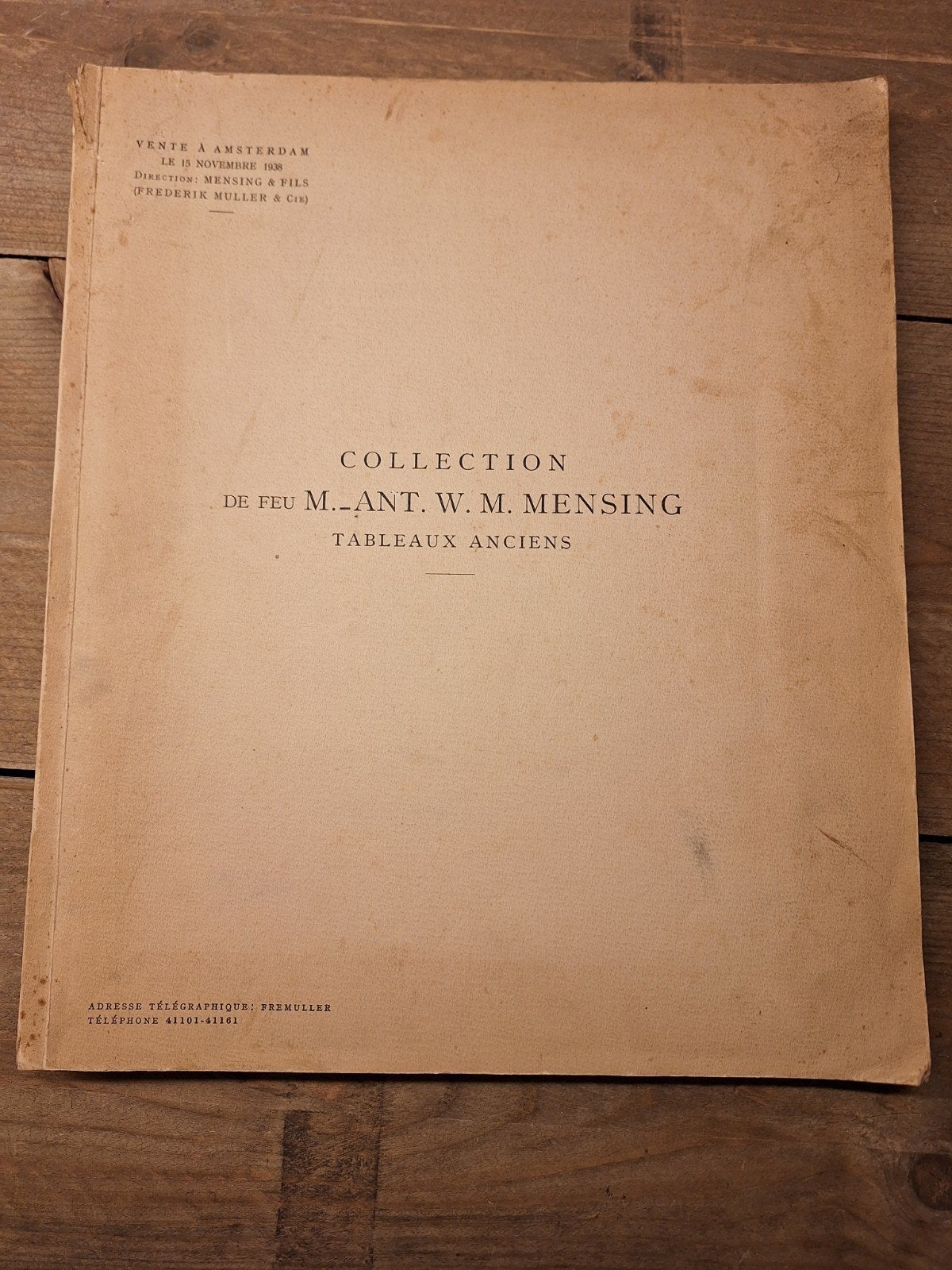 Catalogus Mensing Collectie Oude Schilderijen 1938, Ophalen of Verzenden, Gelezen, Mensing & Fils / Frederik Muller & Cie, Catalogus