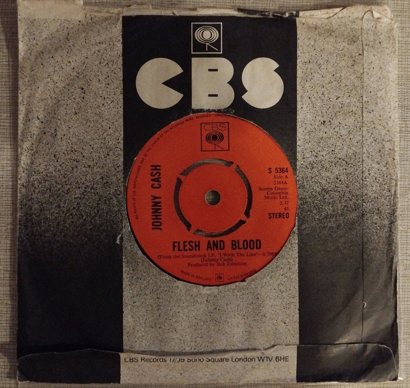 SINGLE: Johnny Cash - Flesh and blood, Gebruikt, 7 inch, Ophalen of Verzenden, Pop