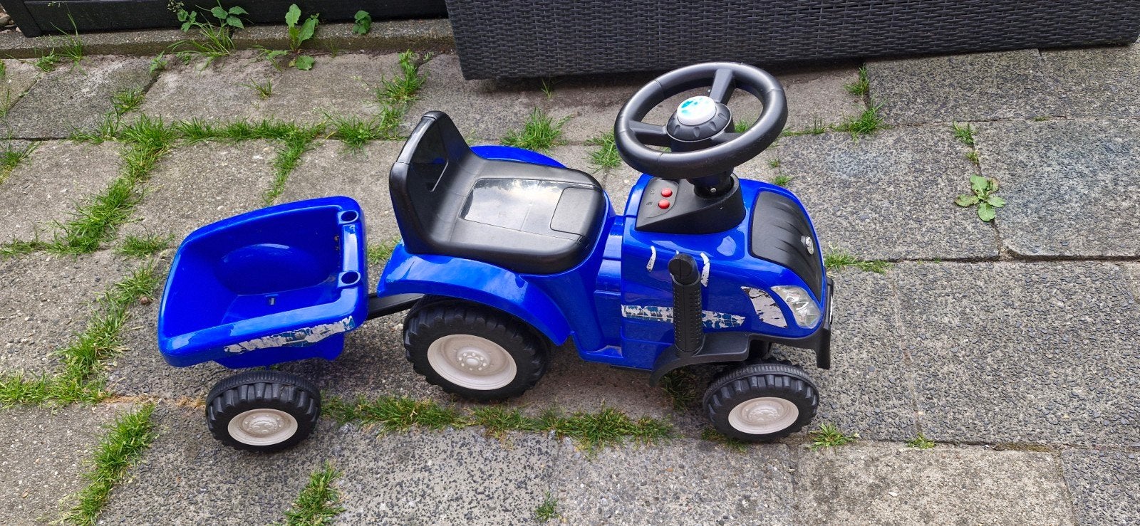 Loop trekker New Holland met aanhanger, Ophalen, Gebruikt, Trapvoertuig