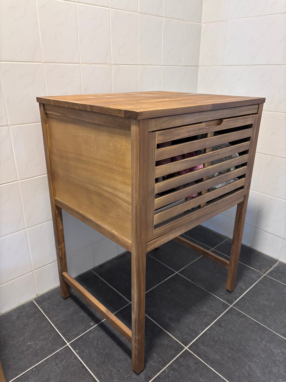 Acacia wood cupboard, Ophalen, Gebruikt, 1 of 2 laden, Teakhout