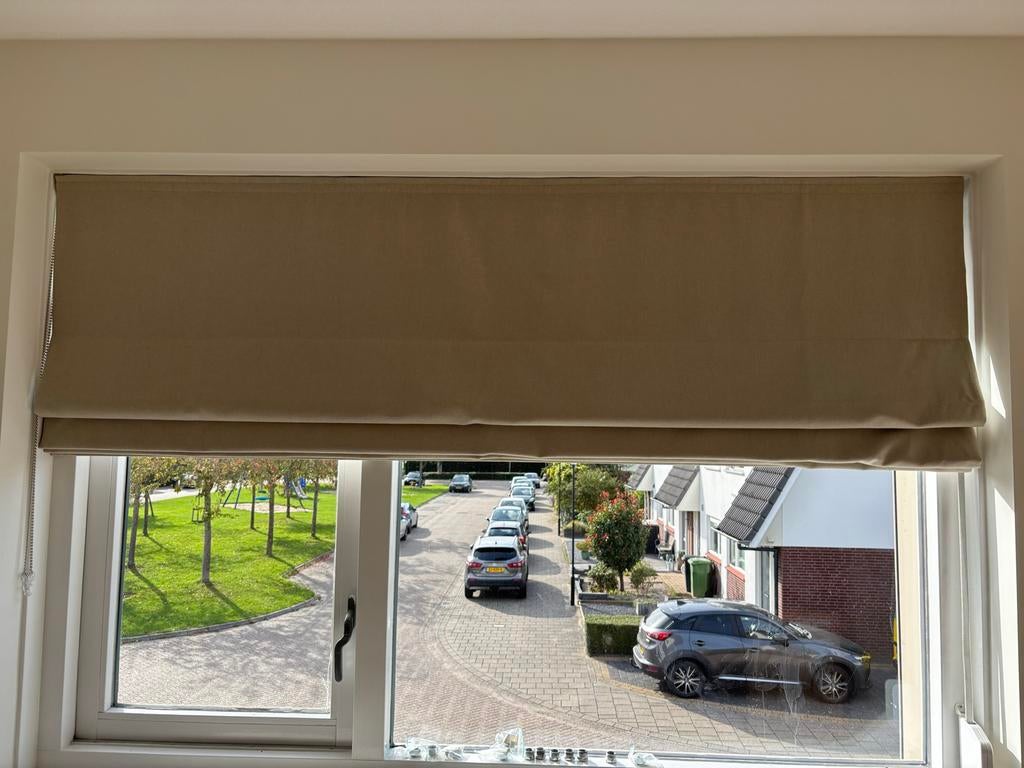 Modern Vouwgordijn - Beige/Taupe - Perfecte Staat, Ophalen, 150 tot 200 cm, Zo goed als nieuw, 100 tot 150 cm