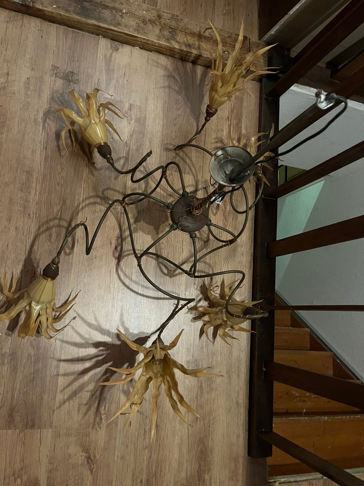 Mooie design plafond lamp en bijhorende wandlamp, Ophalen, Zo goed als nieuw
