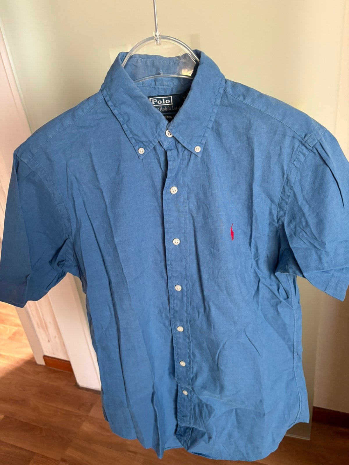 Ralph Lauren zomer hemd maat Small 60% linnen en 40% katoen, Kleding | Heren, Overhemden, Ophalen, Zo goed als nieuw, Blauw, Halswijdte 38 (S) of kleiner