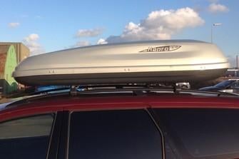 Te Huur dakkoffer Hapro Carver 6.4 (30 pw), Auto diversen, Dakkoffers, Ophalen, Zo goed als nieuw
