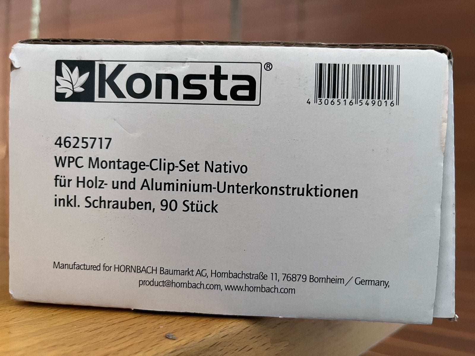 Konsta WPC Montage-Clip-Set Nativo incl. schroeven (90 stuks, Ophalen of Verzenden, Nieuw, Minder dan 50 mm, Schroeven
