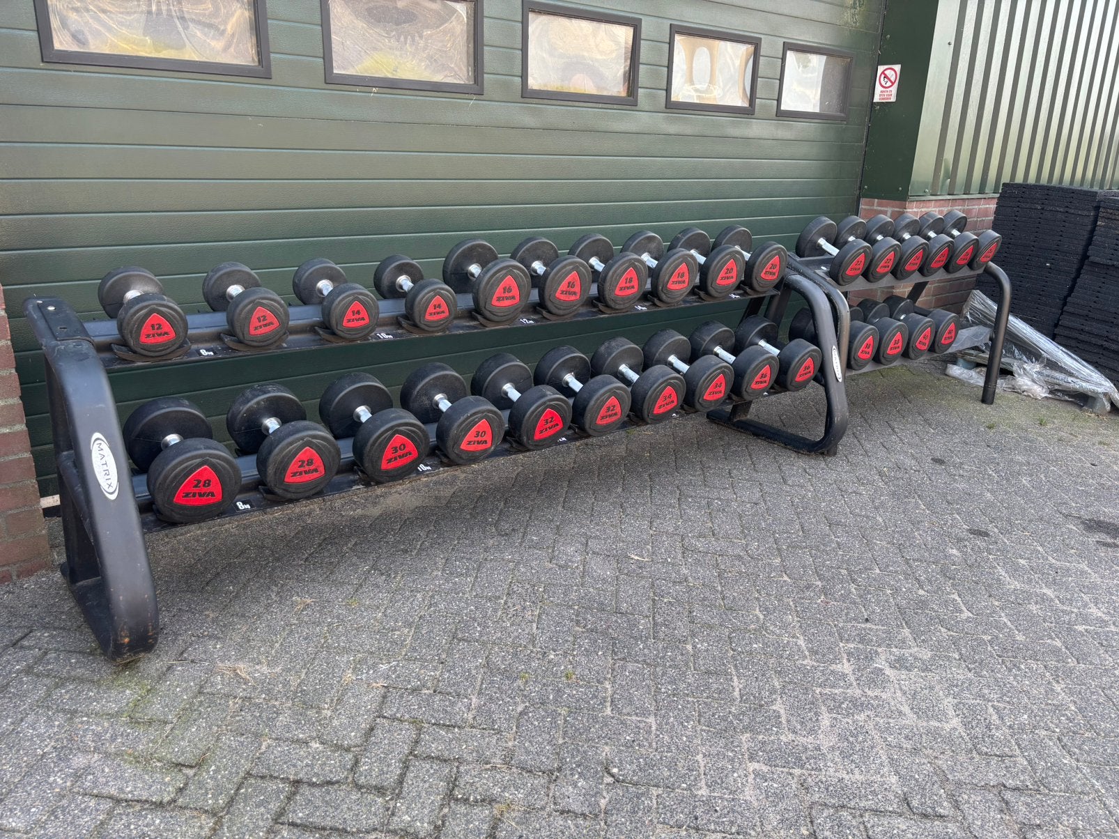 Ziva PU dumbbellset 12-40 kg met rekken, Gebruikt, Ziva, Armen, Ziva