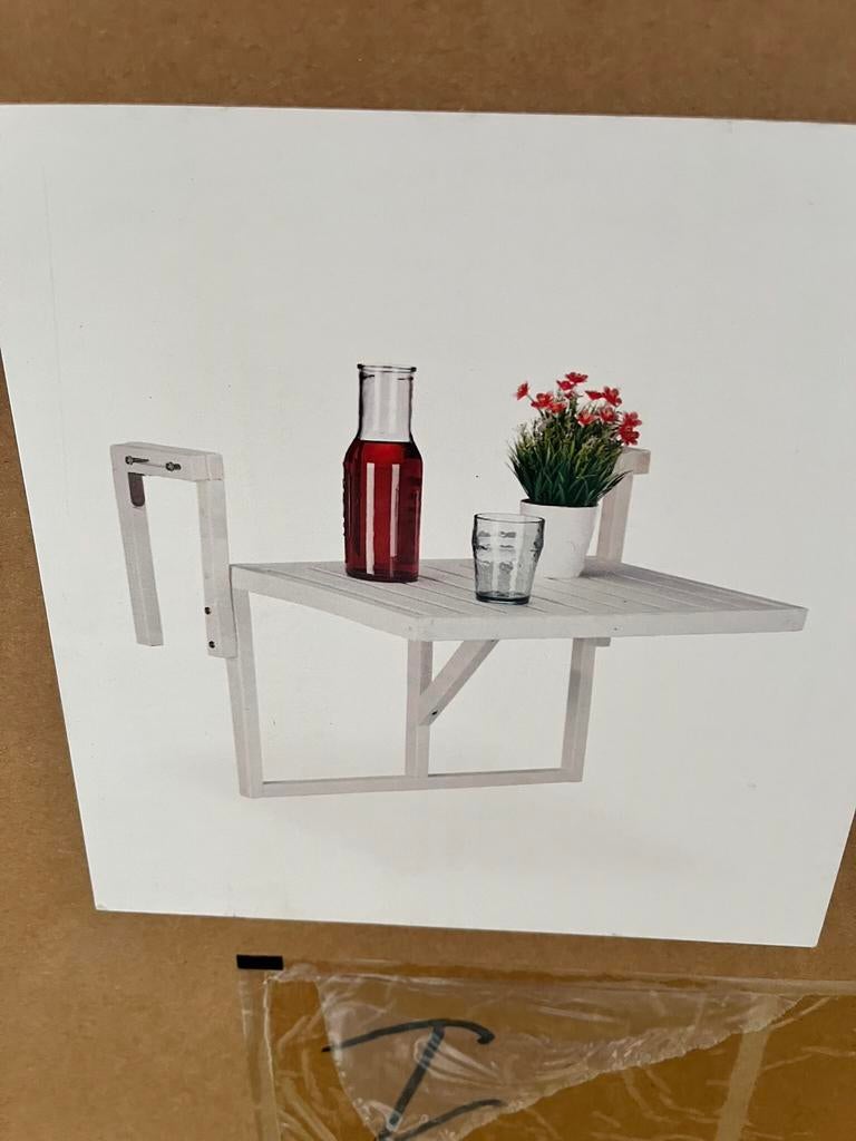 Klaptafel balkon, Tuin en Terras, Tuintafels, Ophalen of Verzenden, Nieuw, Rechthoekig, Kunststof