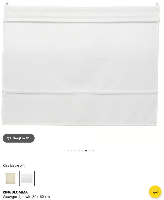 LET OP: RINGBLOMMA, Vouwgordijn (80x160cm, wit, 902.580.62), Huis en Inrichting, Wit, Nieuw, 150 tot 200 cm, 50 tot 100 cm