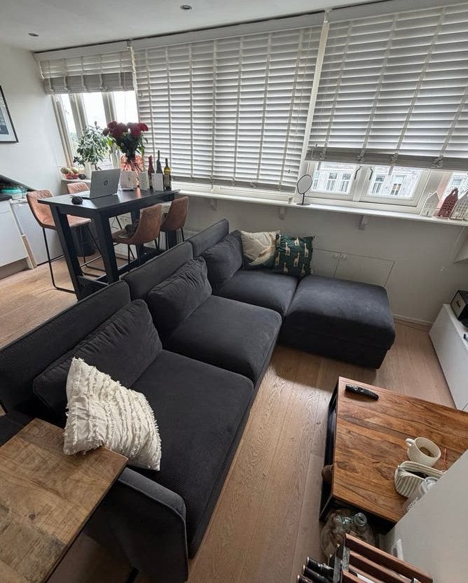 IKEA Vallentuna bank met losse stukken en opbergruimte, Ophalen, Gebruikt, 100 tot 125 cm, Hoekbank