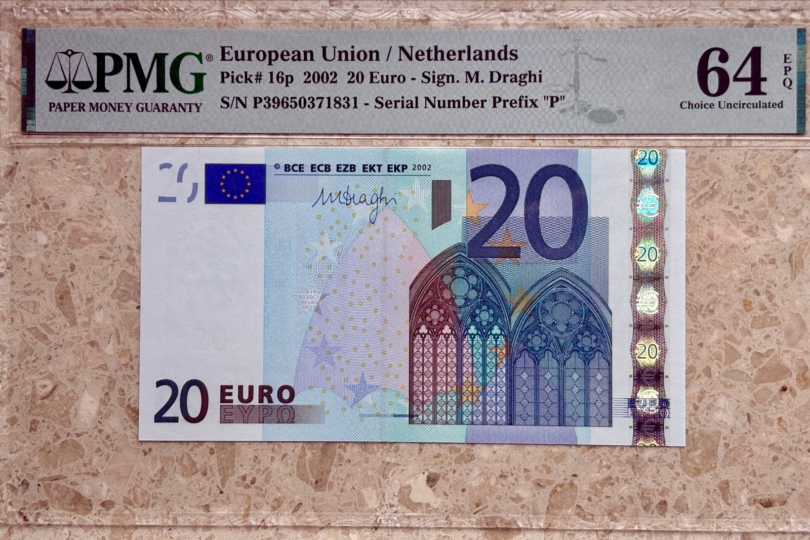 20 Euro biljet Nederland 2002 P39650371831 PMG 64 EPQ, Postzegels en Munten, Bankbiljetten | Europa | Eurobiljetten, Ophalen of Verzenden