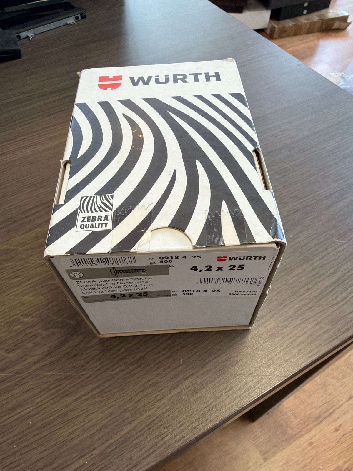 Wurth Zebra Zelftappende Schroeven 4.2 x 25 mm (500 stuks), Ophalen of Verzenden, Nieuw, Minder dan 50 mm, Schroeven