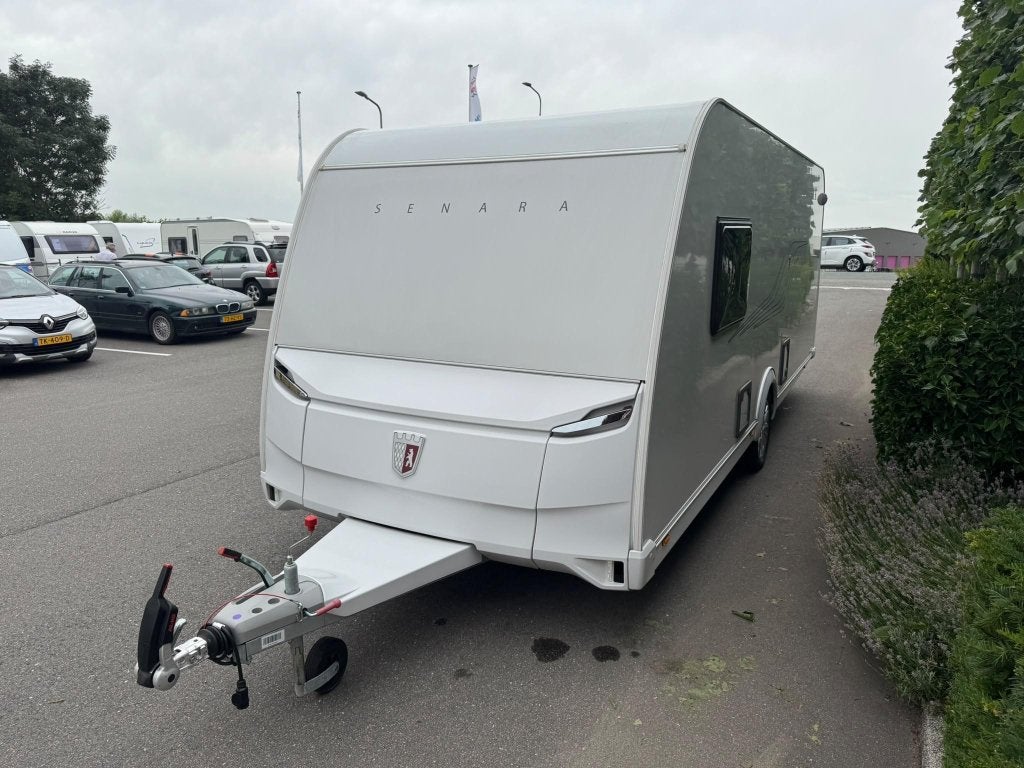 Tabbert Senara 550 E Enkeel bedden,Mover,Tv, Caravans en Kamperen, Dwarsbed, Rondzit, Tabbert, Bedrijf