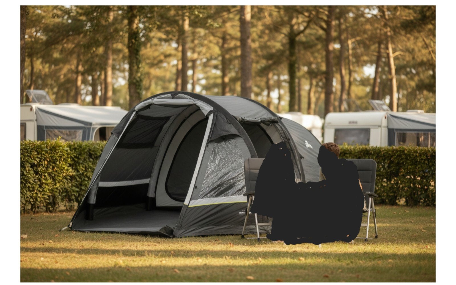 easy air 4  tent  met pomp compleet, Caravans en Kamperen, Tenten, Ophalen of Verzenden, Zo goed als nieuw, Tot en met 4