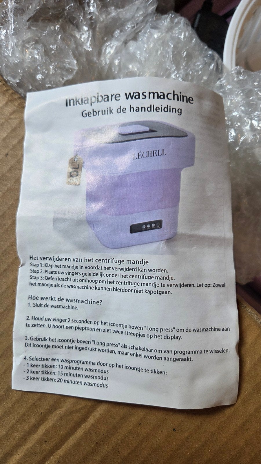Léchell opvouwbare wasmachine - Compact en draagbaar, Witgoed en Apparatuur, Wasmachines, Ophalen
