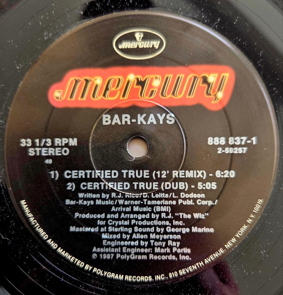 Bar-Kays - Certified True, 12" Maxi Single, Gebruikt, Maxi-single, Ophalen of Verzenden, Pop