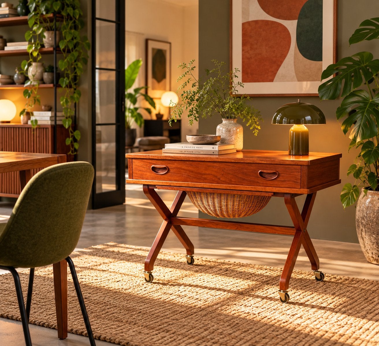 Vintage side table/ design/ teak jaren 50 / wandkast