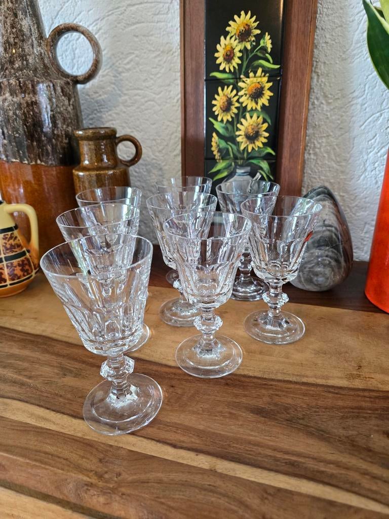 Vintage Villeroy & Boch kristallen port-/sherryglazen, Antiek en Kunst, Antiek | Glas en Kristal, Ophalen of Verzenden