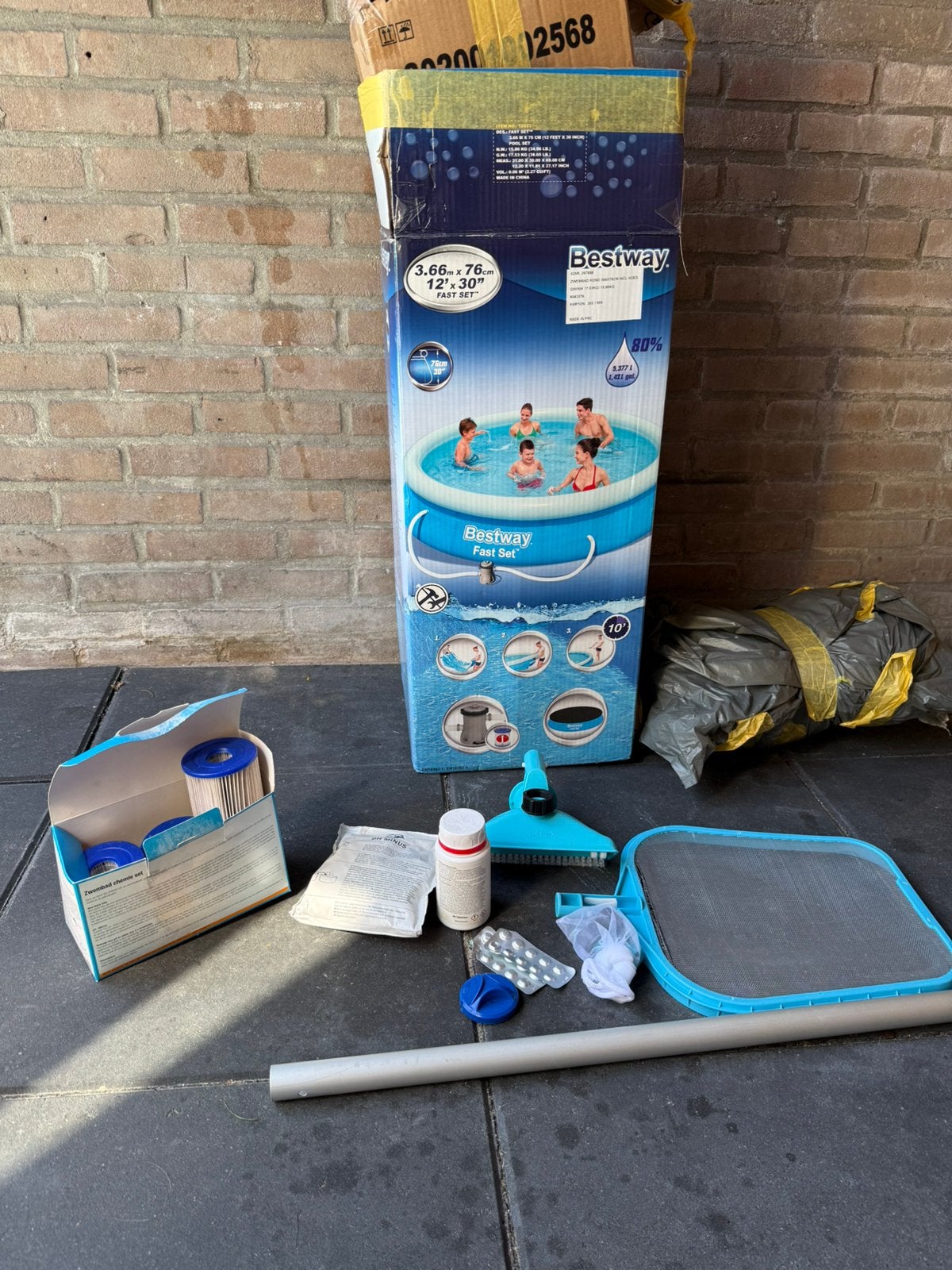 Bestway zwembad compleet & pomp & accessoires, Ophalen of Verzenden, Zo goed als nieuw