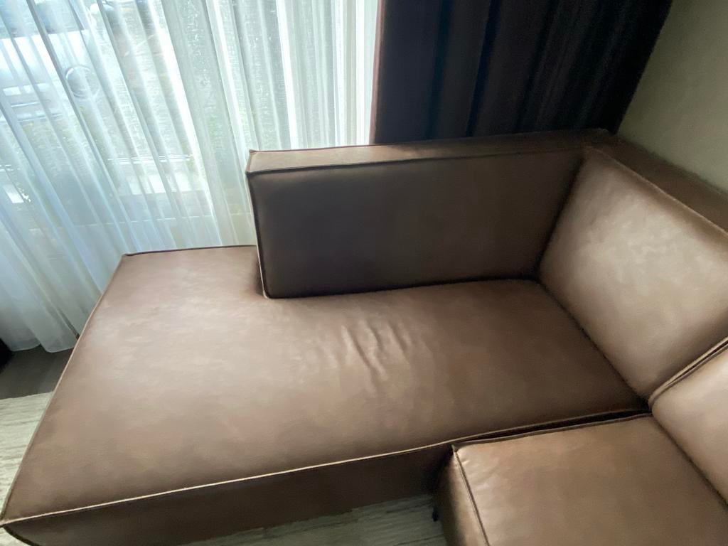 Hoekbank bruin, Ophalen, 250 tot 300 cm, Hoekbank, Leer
