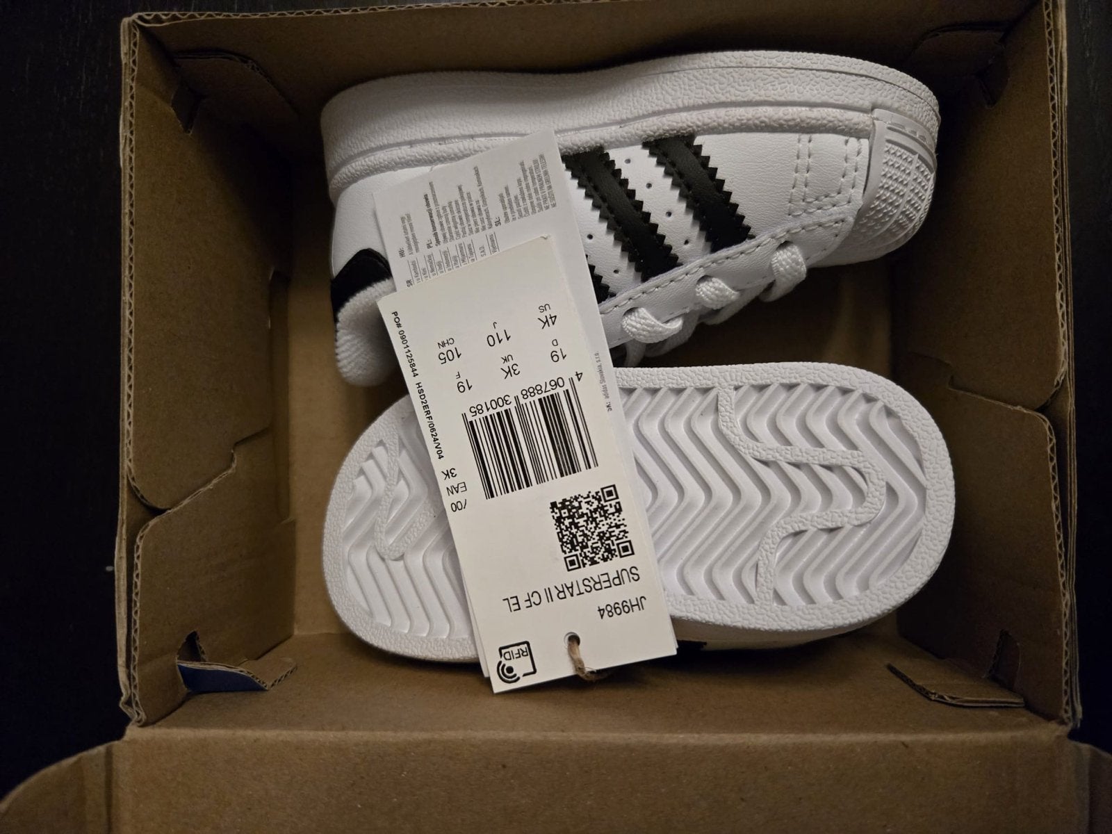 Nieuwe Adidas Superstar II CF EL babyschoentjes maat 19, Ophalen of Verzenden, Nieuw, Jongetje of Meisje, Schoentjes