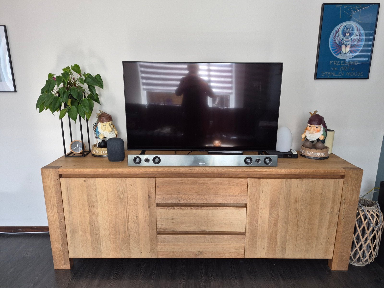 Zeer mooie eiken dressoir en eiken tafel zgan, Ophalen, Zo goed als nieuw, 25 tot 50 cm