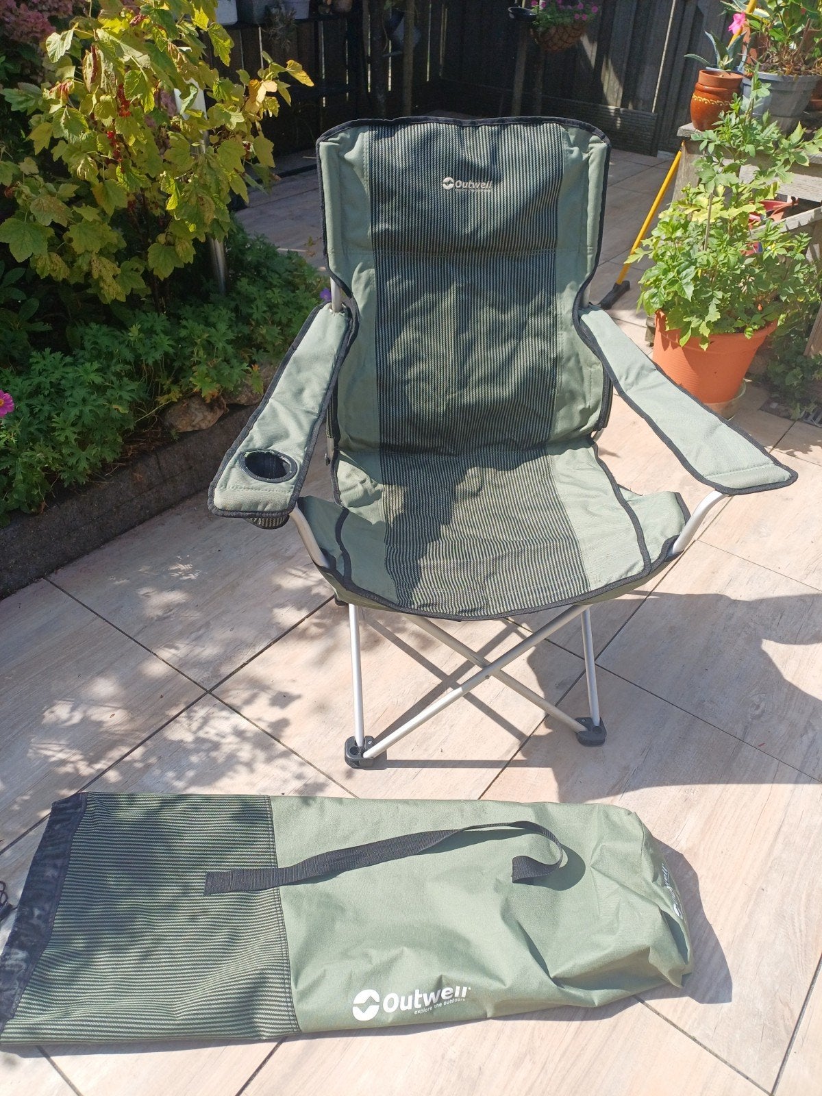 2x campingstoel Outwell Opvouwbaar met hoes, Ophalen of Verzenden, Campingstoel