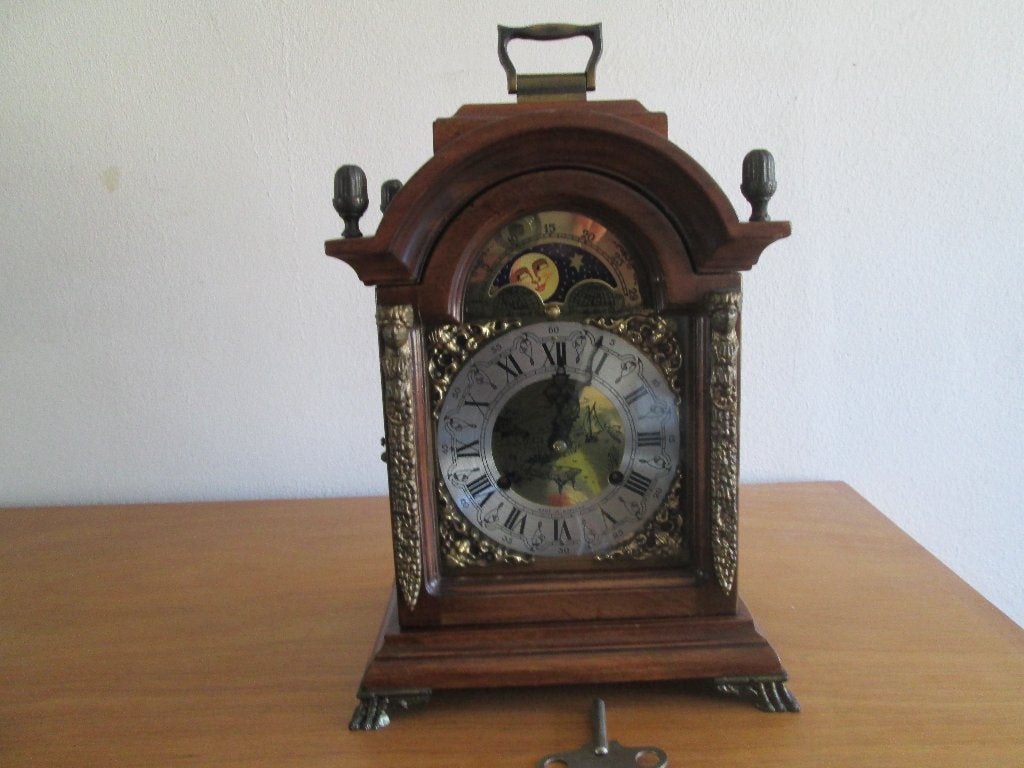 Vintage /KIGA Tafelklok / 60er jaren / Loopt prima, Ophalen of Verzenden, Gebruikt, Tafelklok