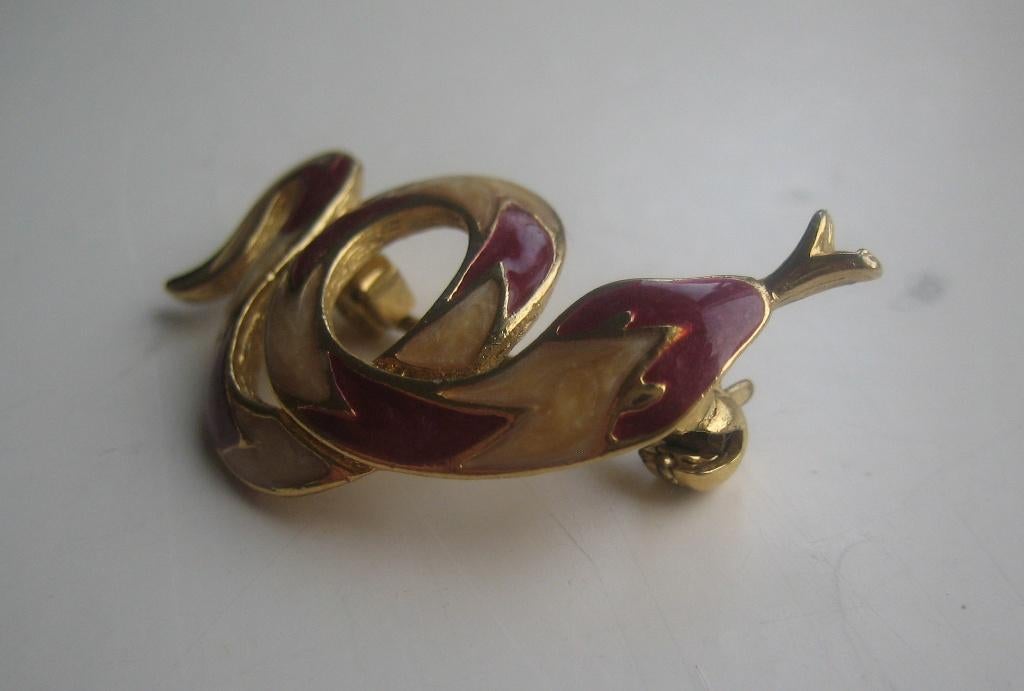Vintage slangenbroche, Ophalen of Verzenden, Gebruikt, Zilver, Overige materialen
