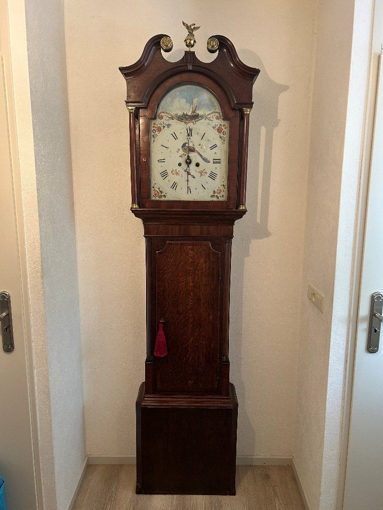 Engels staand horloge afbeelding zeilschip ca 1880, Antiek en Kunst, Ophalen