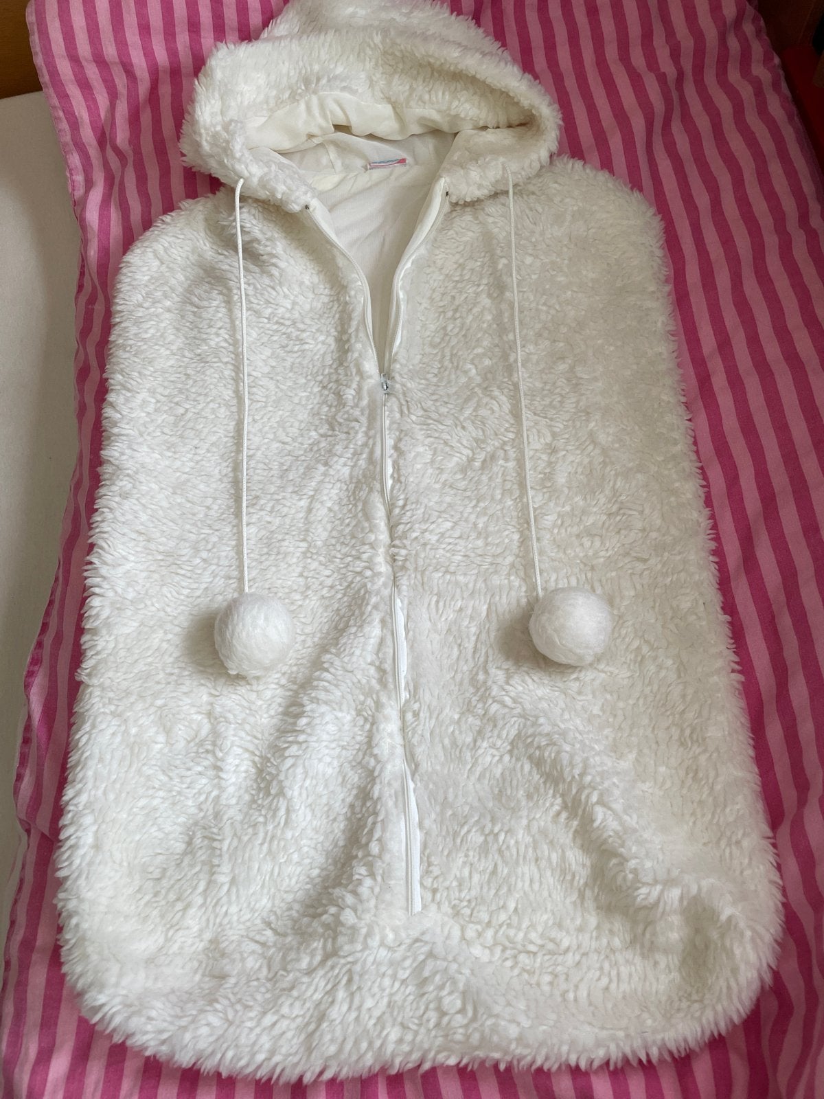Vintage Zachte Witte Baby Slaapzak met Capuchon - Baby Bond, Verzenden, Gebruikt, Jongetje of Meisje