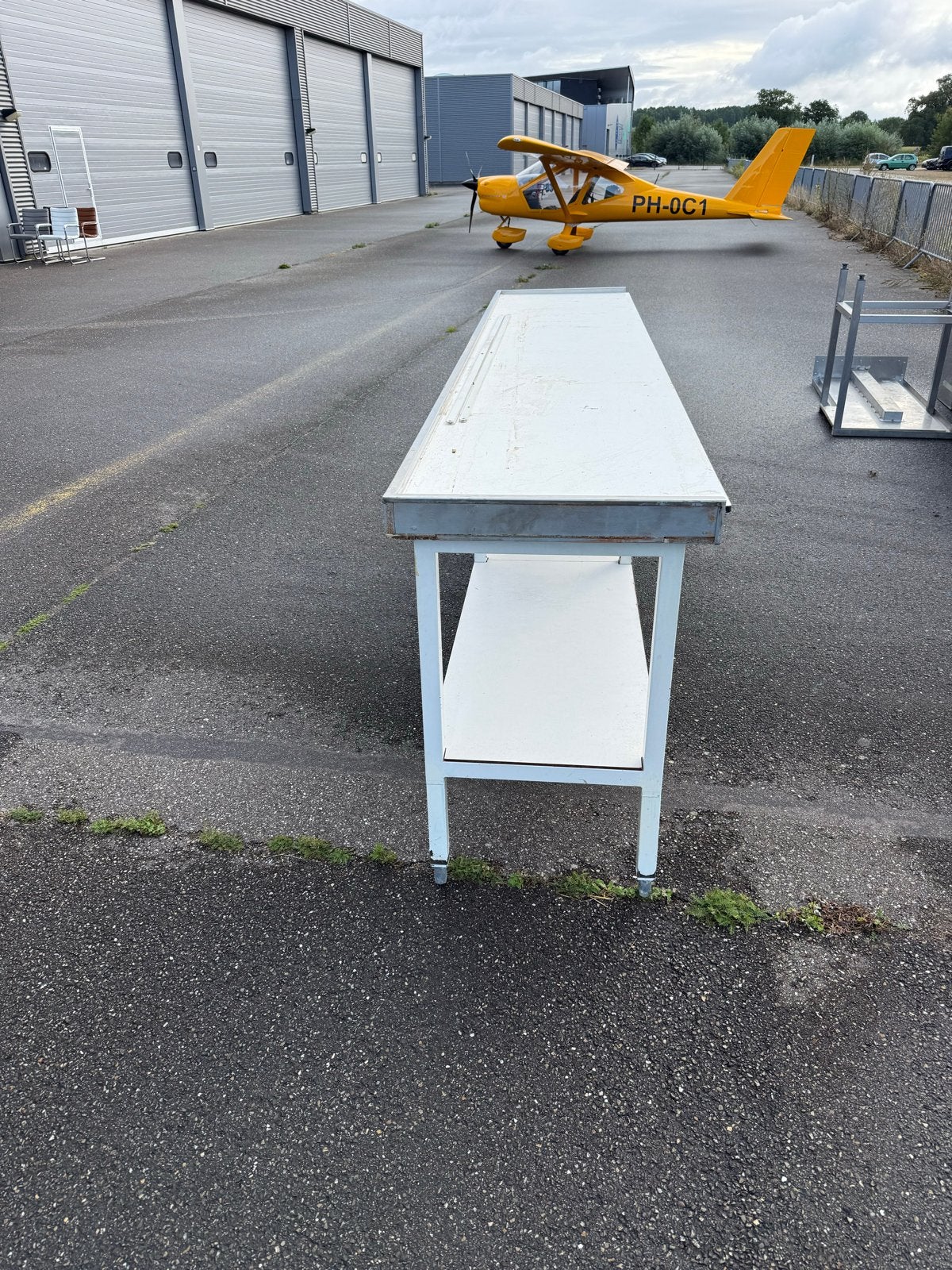 RVS Werkbank met Spoelbak en Lade - Gebruikt, Ophalen, Gebruikt, RVS Meubilair