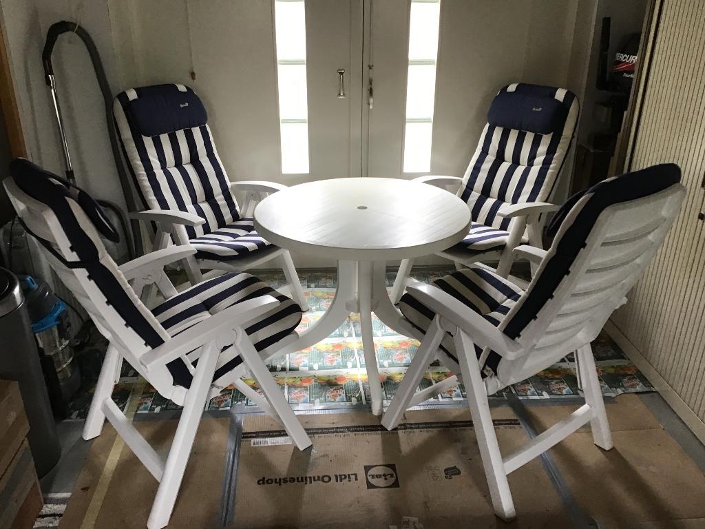 Hartman Anbassador  tuinset met Hartman kussens, Tuin en Terras, Tuinsets en Loungesets, Ophalen, 4 zitplaatsen, Kunststof, Zo goed als nieuw