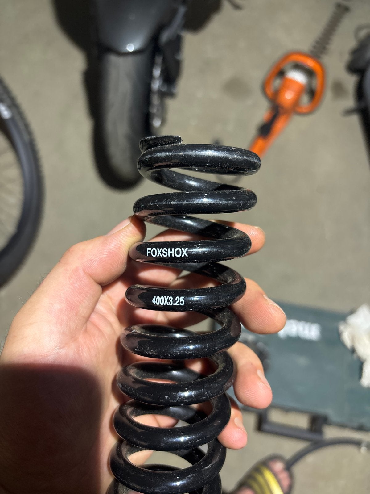 FOXSHOX 400X3.25 Veer voor mountainbike demper, Gebruikt, Overige typen, Staal, Ophalen of Verzenden