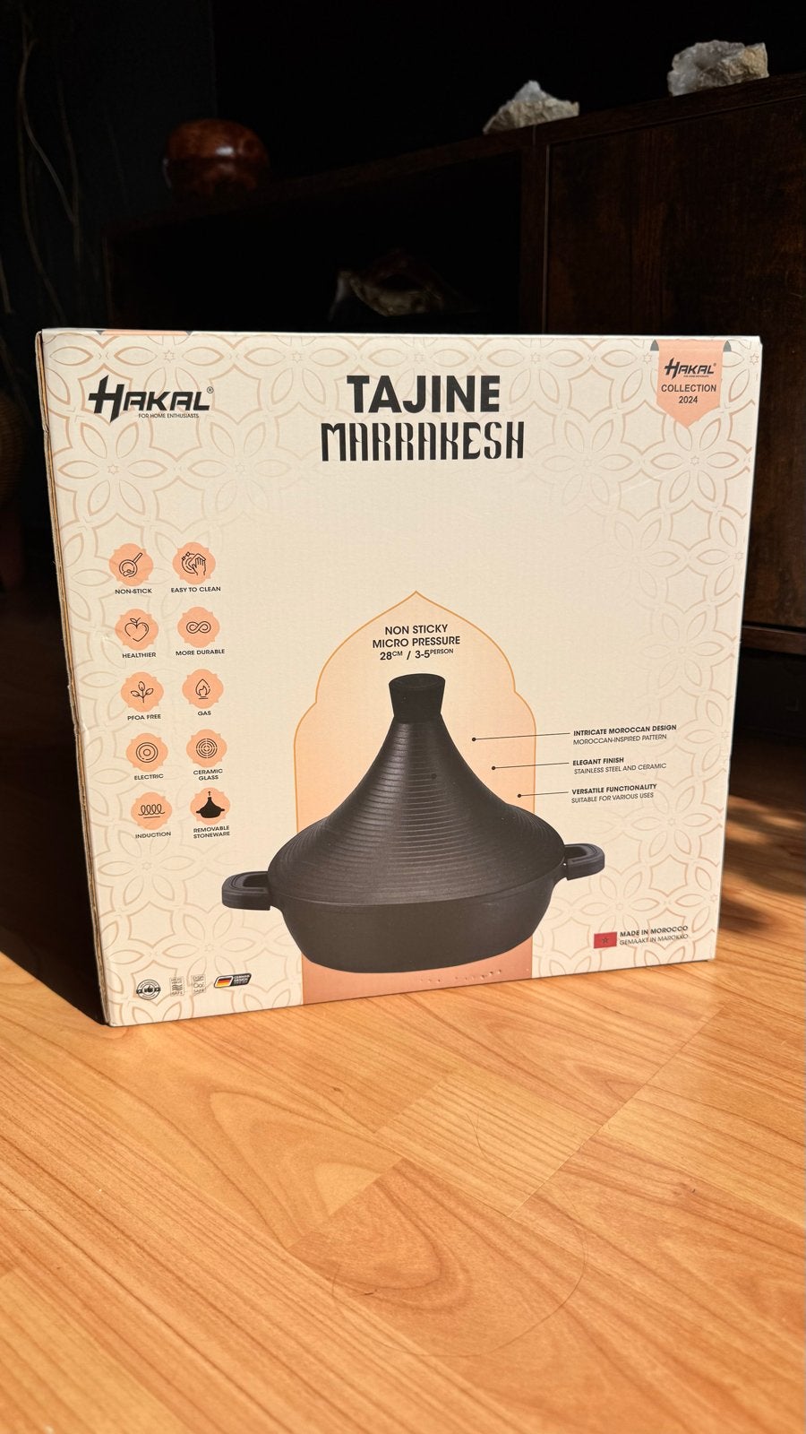 Nieuwe Hakal Tajine Marrakesh - Gietijzeren Pan, Ophalen, Antiaanbaklaag, Gietijzer, Tajine