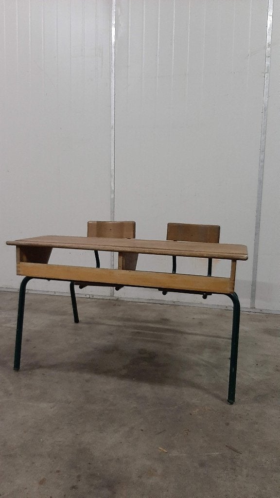 vintage schoolbank, Huis en Inrichting, Ophalen, Gebruikt, 120 cm, Hout