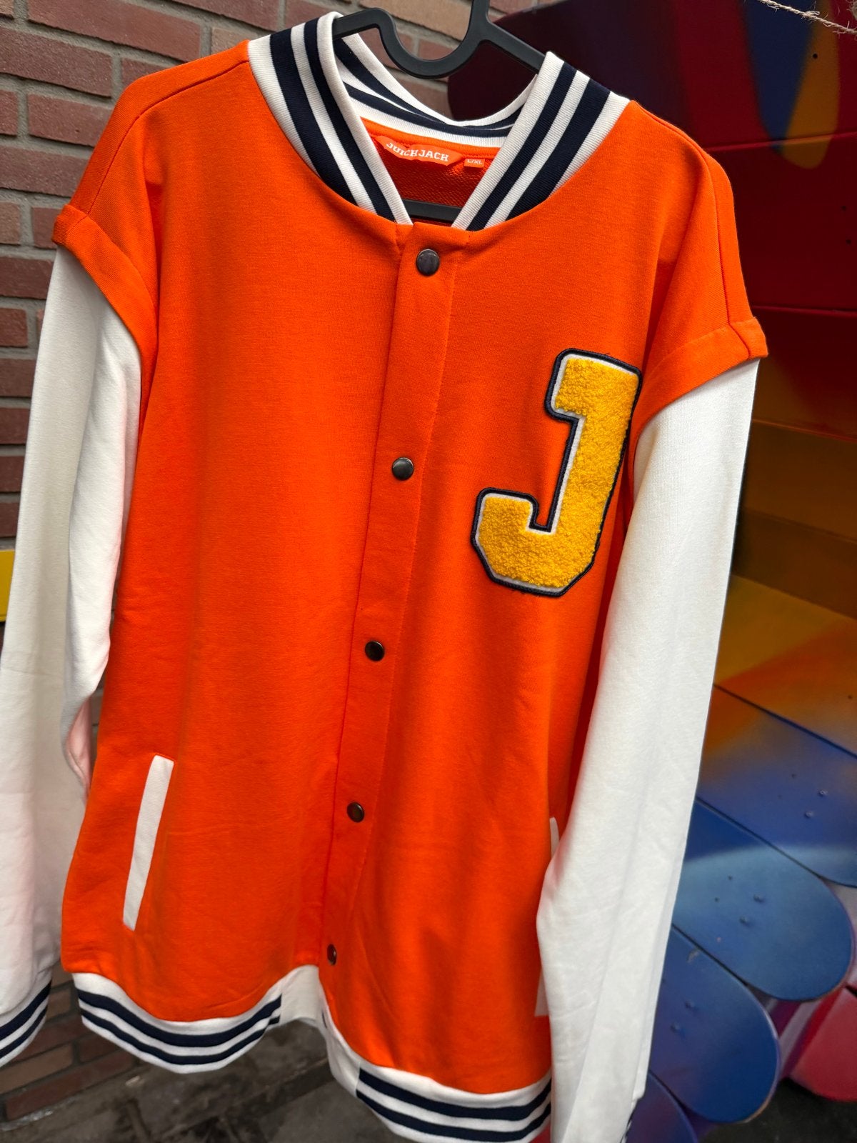 Juich Jack Holland Varsity Jacket Oranje/Wit - Maat L/XL, Ophalen of Verzenden, Nieuw, Maat 52/54 (L), Oranje