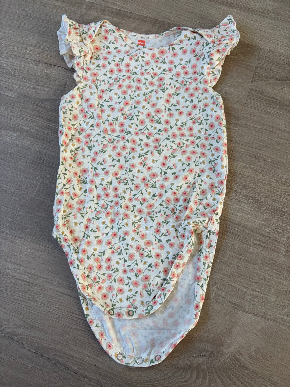 Hema romper bloemenprint maat 86/92, Ophalen of Verzenden, Gebruikt, Meisje, Nacht- of Onderkleding