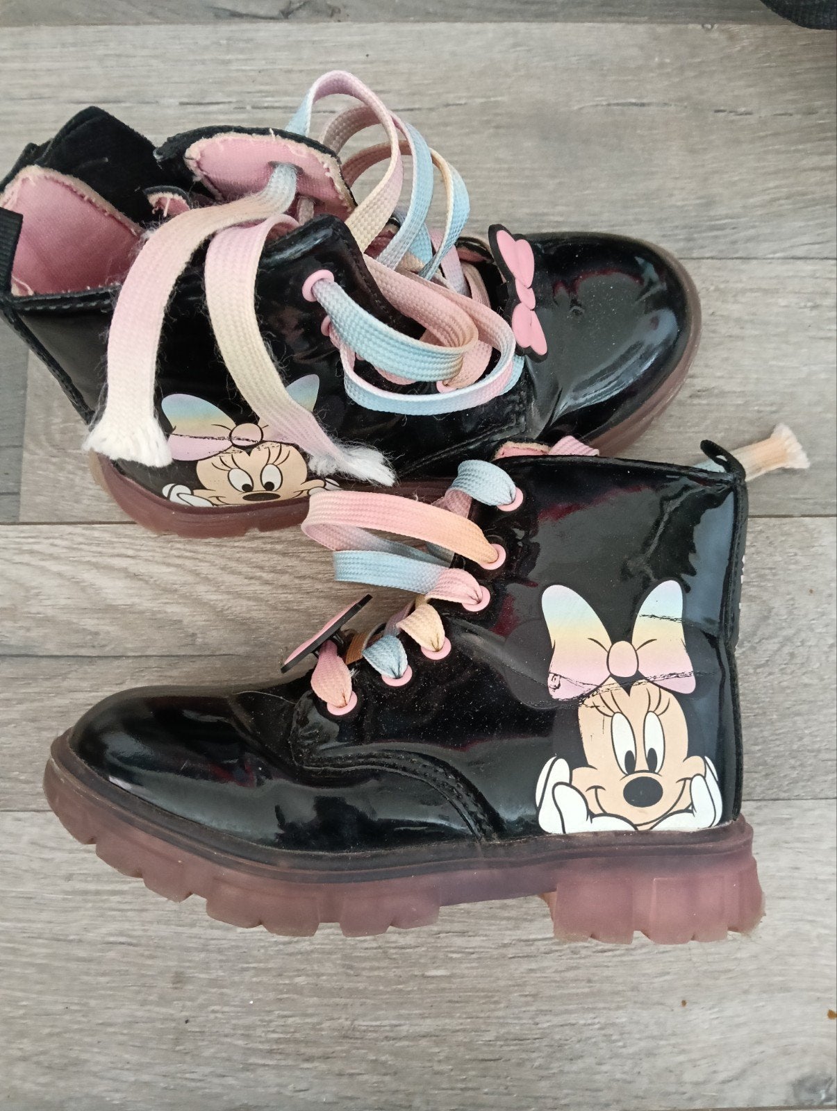 Disney Minnie Mouse laarsjes maat 28 met lichtjes, Disney, Gebruikt, Meisje, Ophalen of Verzenden