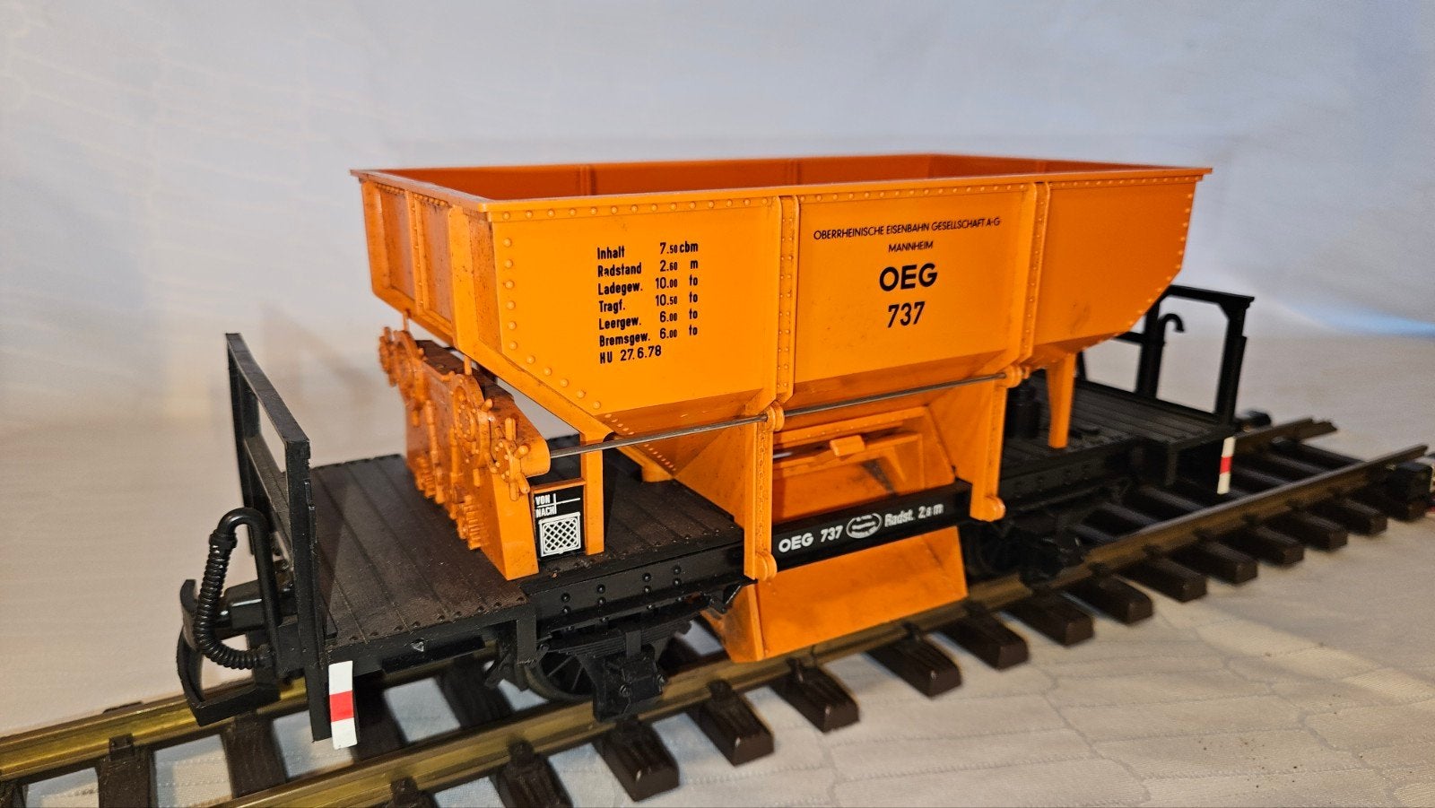 LGB OEG 737 Kiepwagen Spoor G 4041, Hobby en Vrije tijd, Modeltreinen | Overige schalen, Gebruikt, Gelijkstroom, Wagon, Ophalen of Verzenden