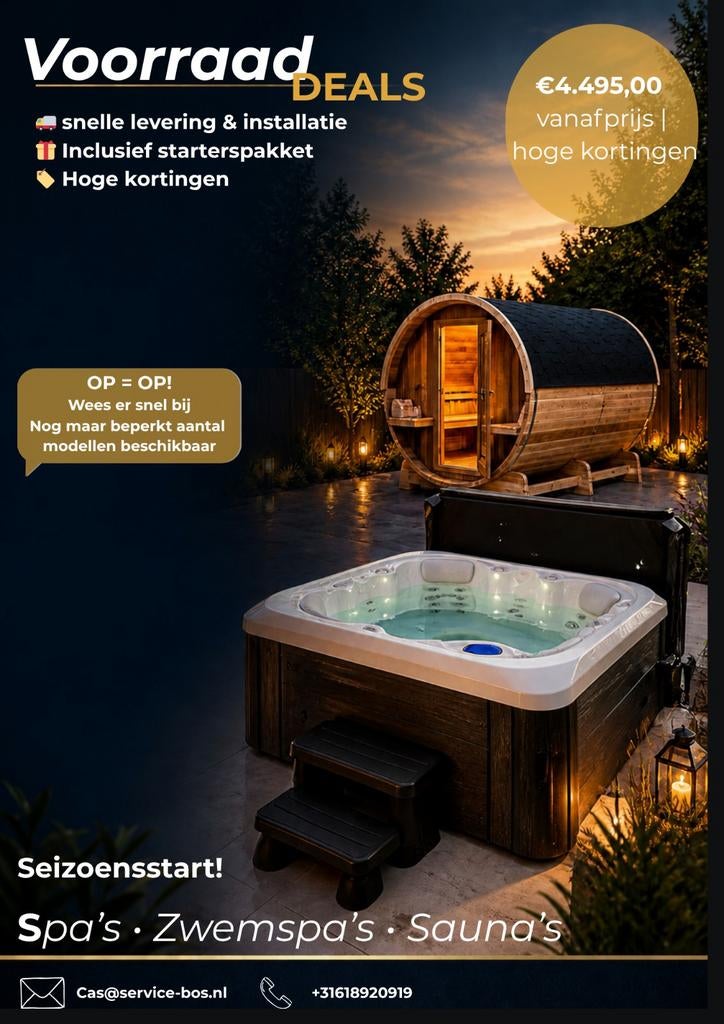 Voorraad Deals Jacuzzi, Zwemspa, Sauna!, Verzenden, Zo goed als nieuw