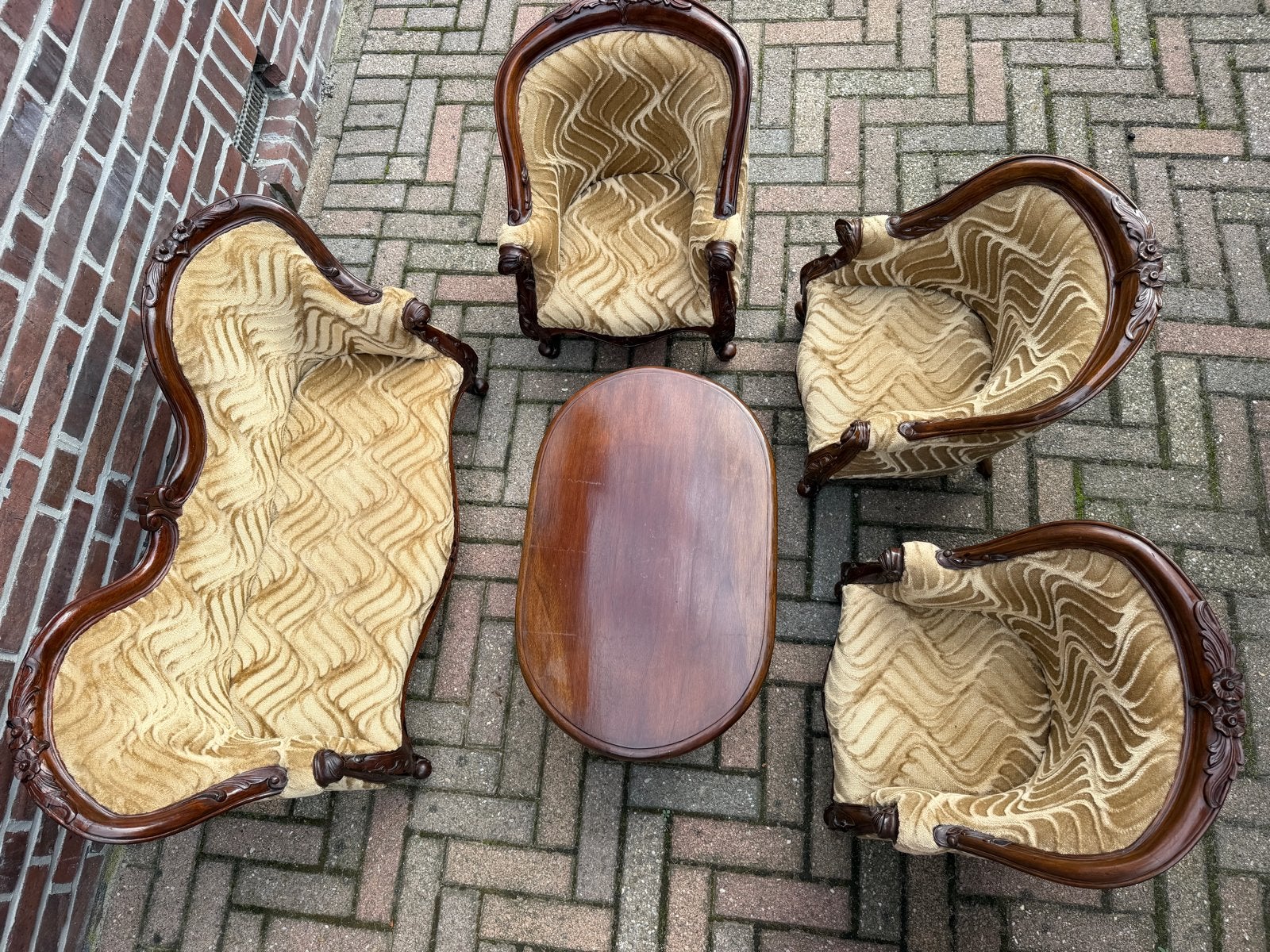 Unieke handgemaakte Louis XV-stijl mini salonset, Ophalen