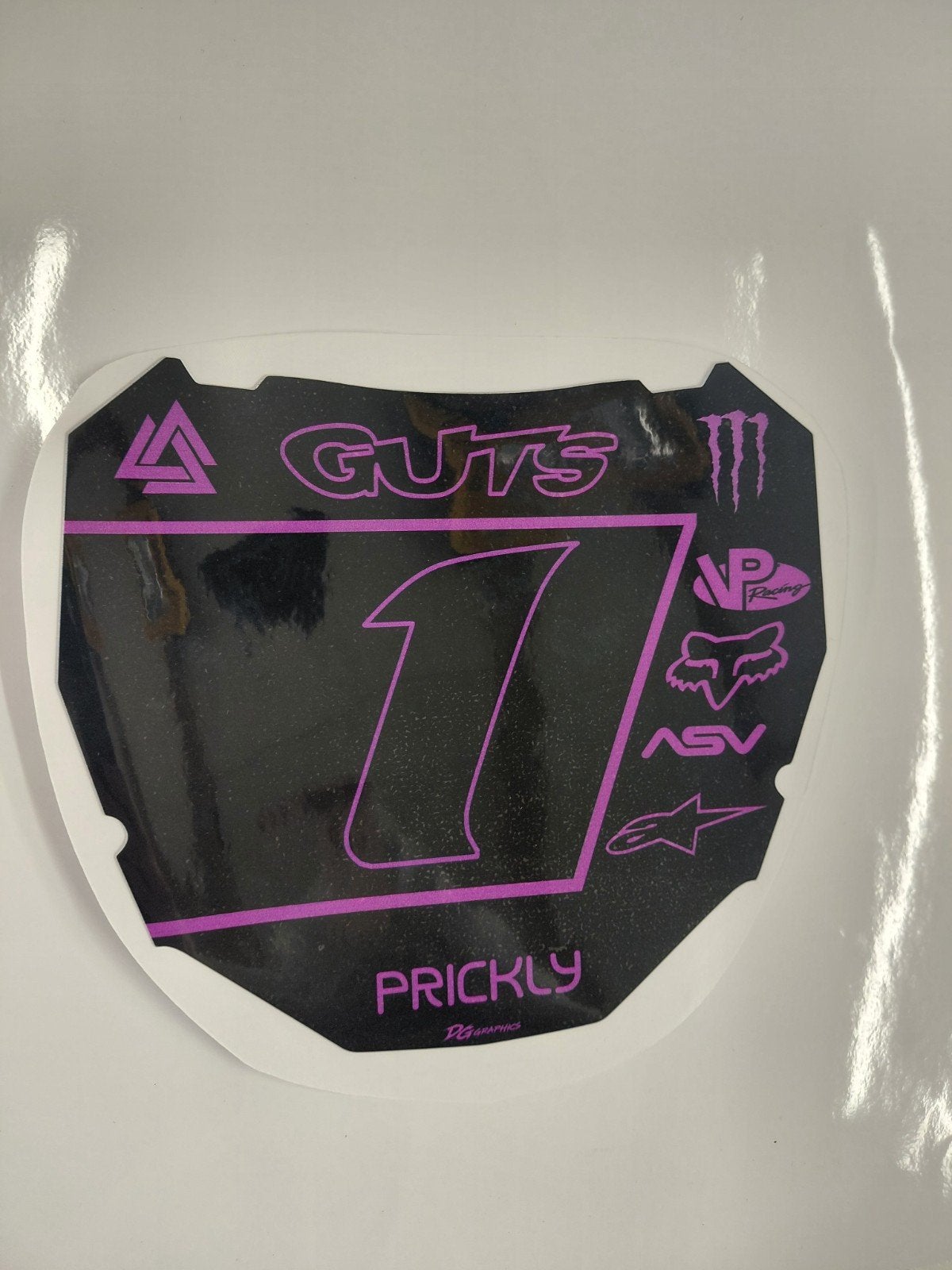 Fatbike odi plate sticker paars/zwart, Motoren, Ophalen of Verzenden