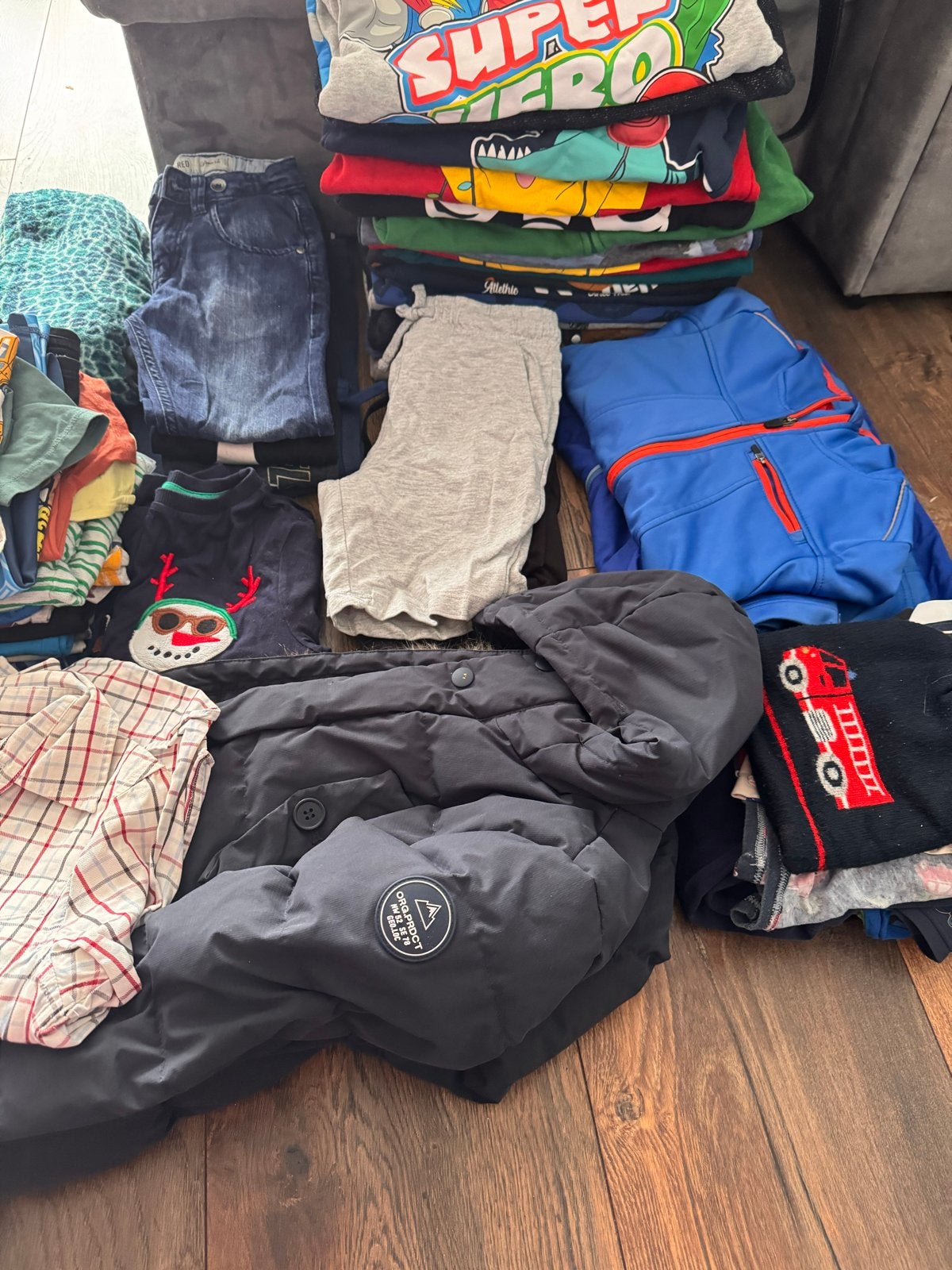 Pakket jongenskleding maat 122: jassen, broeken, huispak, Kinderen en Baby's, Kinderkleding | Maat 122, Ophalen of Verzenden, Gebruikt