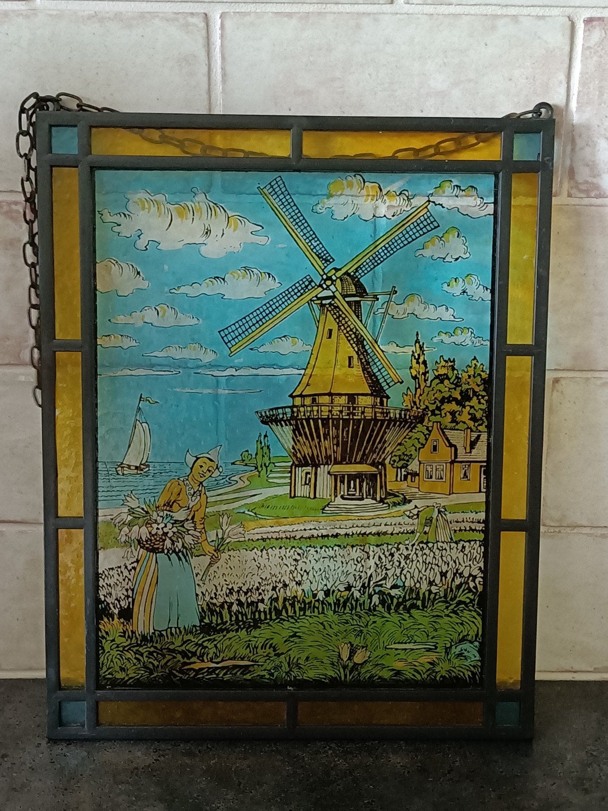 Vintage Hollandse raam hanger (glas) 1970/1980, Ophalen of Verzenden