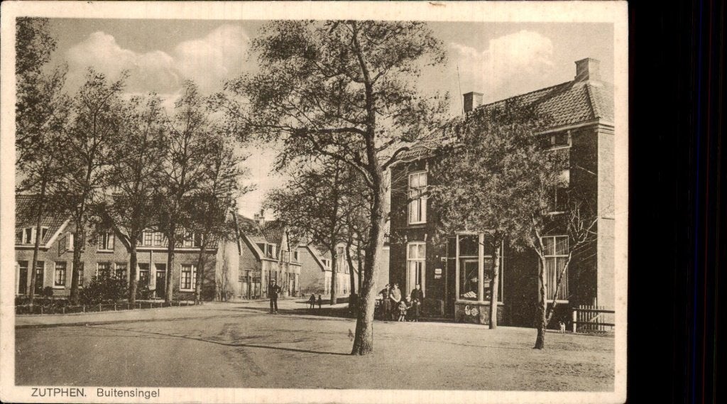 Zutphen - Buitensingel - Straatbeeld, Verzamelen, Ophalen of Verzenden, 1920 tot 1940, Gelopen, Gelderland