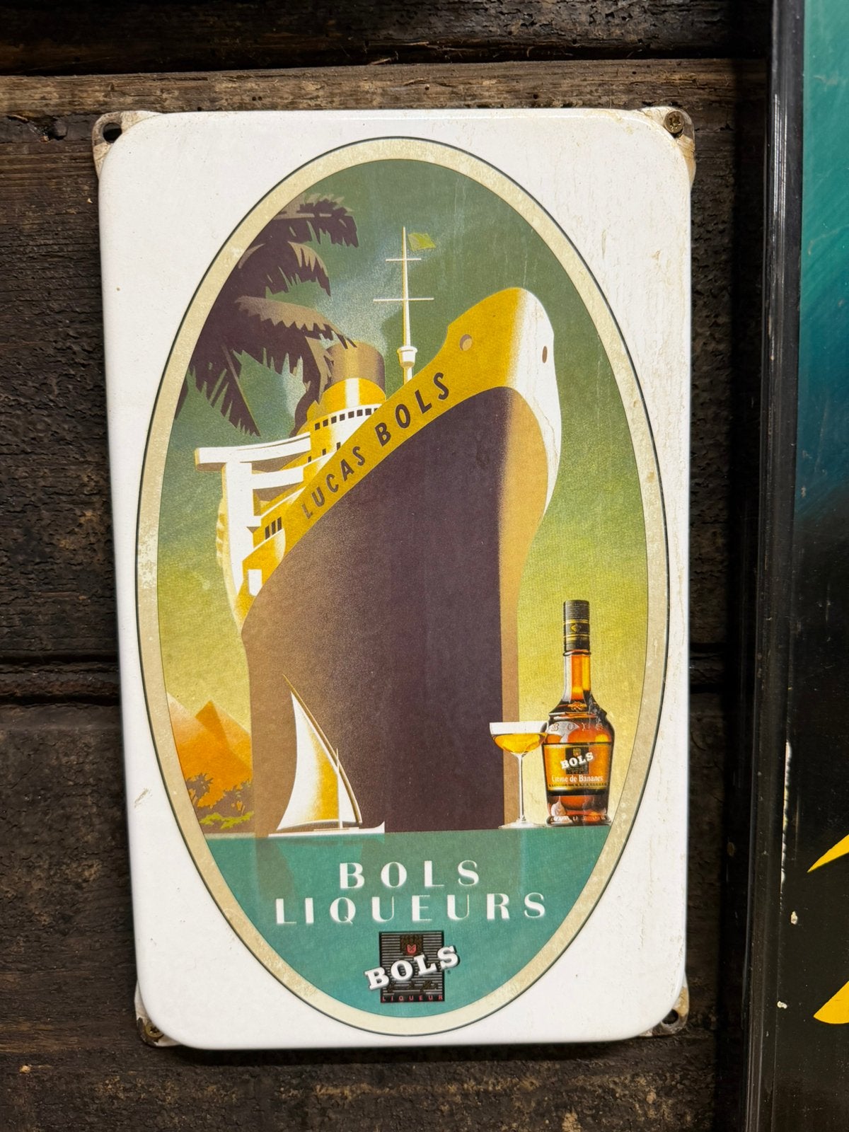 Emaille reclamebord bols, Ophalen, Reclamebord, M, Zo goed als nieuw