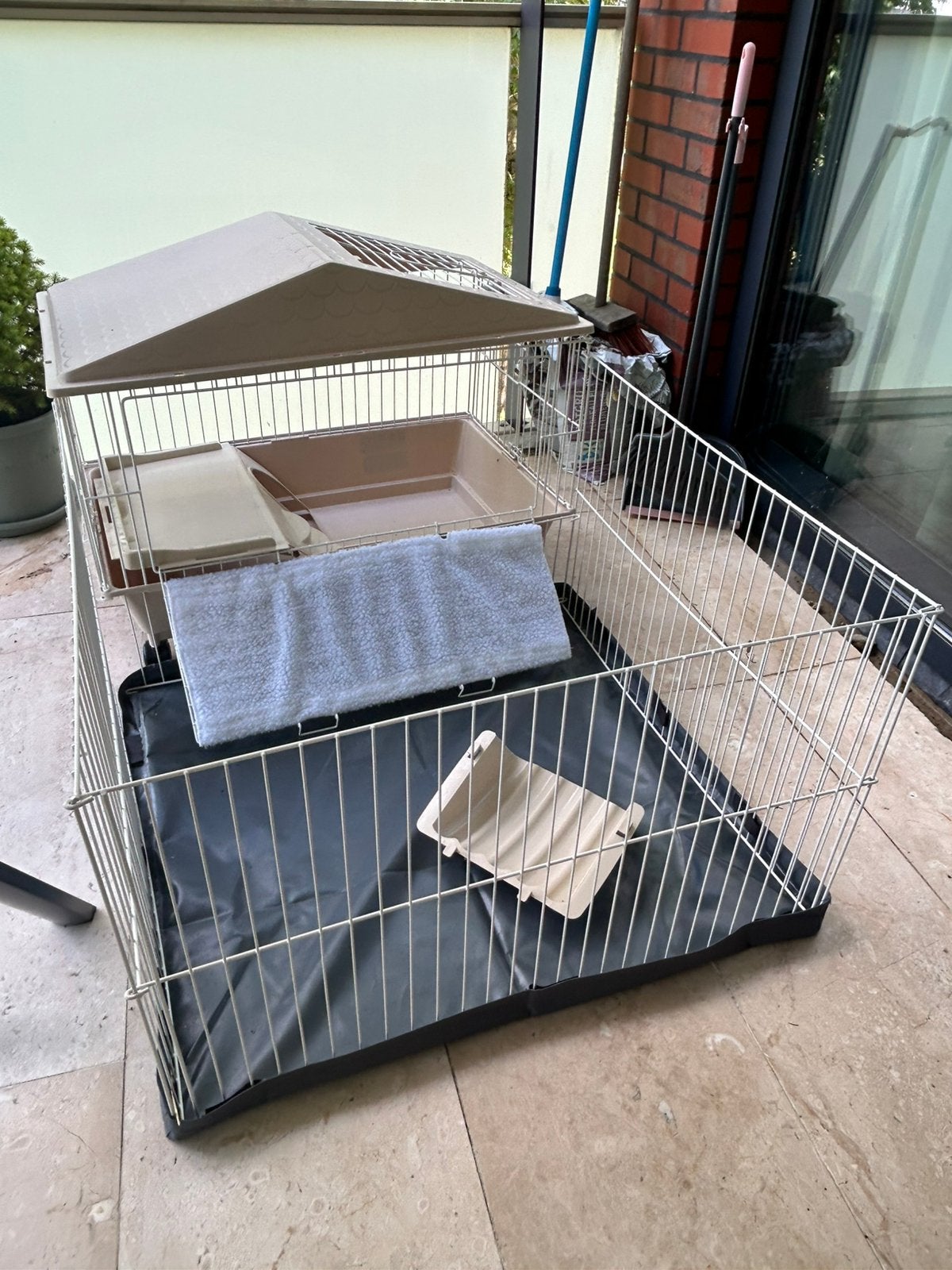 Cavia kooi met loopren en zeil., Kooi, Zo goed als nieuw, 75 tot 110 cm, Cavia