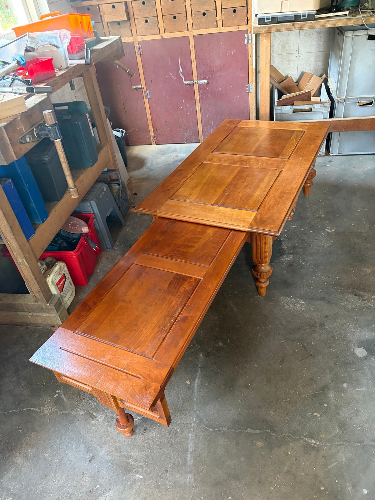 Massief kersenhouten klassieke tafel met lades, Antiek en Kunst, Antiek | Meubels | Tafels, Ophalen